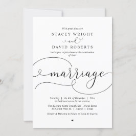 Elegant Calligrafie, Modern Wedding Invitation Kaart