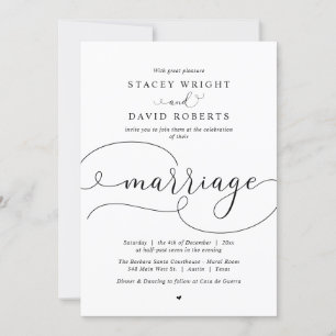 Elegant Calligrafie, Modern Wedding Invitation Kaart