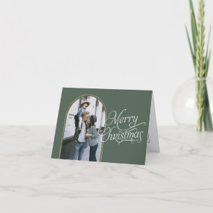 Elegant calligrafie moderne, eenvoudige kerstfoto feestdagen kaart