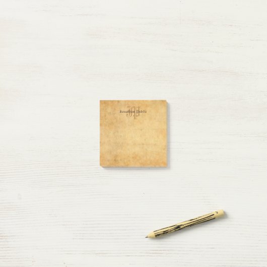 Elegant  Calligrafie Monogram Sjabloon Post-it® Notes (Op bureau)