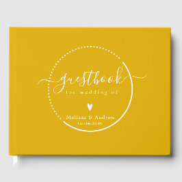 Elegant Calligrafie - Mustard Yellow Wedding Gastenboek