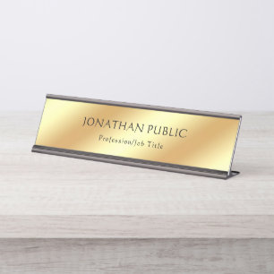 Elegant Calligrafie Naam Tekst Gold Sjabloon Moder Bureau Naambordje