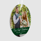 Elegant Calligrafie Ons eerste kerstgroen Ornament (voorkant)