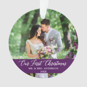 Elegant Calligrafie Ons eerste kerstPaars Ornament