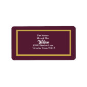Elegant Calligrafie op donker Paars Return-adres Etiket (Voorkant)