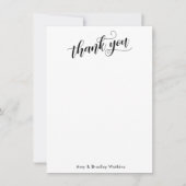 Elegant Calligrafie op Simple Black en White Bedankkaart (Voorkant)
