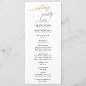 Elegant Calligrafie | Programma voor goudweddensch Programmakaart (Achterkant)