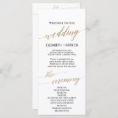 Elegant Calligrafie | Programma voor goudweddensch Programmakaart (Voorkant / Achterkant)