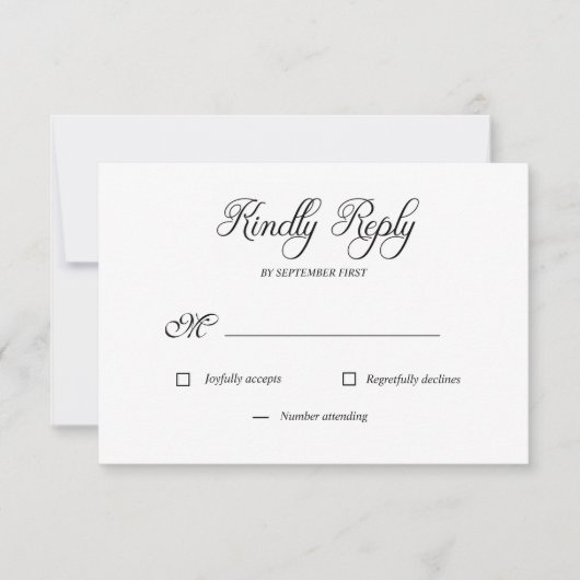 Elegant Calligrafie ⎢ RSVP-kaart RSVP Kaartje (Voorkant)