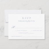 Elegant Calligrafie Script Blauw Bruiloft RSVP Kaart (Voorkant)