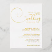 Elegant Calligrafie Script Dark Grey Photo Weduwen Folie Uitnodiging (Voorkant)