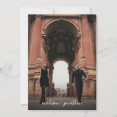 Elegant Calligrafie Script Dark Grey Photo Weduwen Kaart (Achterkant)