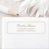 Elegant Calligrafie Script Gold Border Address Etiket (Insitu)