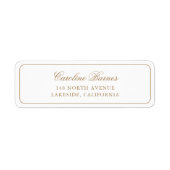 Elegant Calligrafie Script Gold Border Address Etiket (Voorkant)