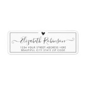 Elegant Calligrafie Script Heart Address Label (Voorkant)