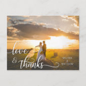 Elegant Calligrafie Script LOVE & BEDANKT met FOTO Briefkaart (Voorkant)