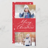 Elegant Calligrafie Script Merry kerst 2 Foto Feestdagenkaart (Voorkant / Achterkant)