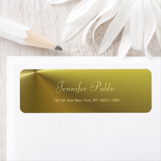 Elegant Calligrafie Script Modern Metallic Gold Etiket (Insitu)
