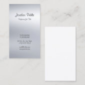 Elegant Calligrafie Script Modern Silver Plain Visitekaartje (Voorkant / Achterkant)