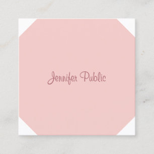 Elegant Calligrafie Script Moderne Blush Pink Vierkante Visitekaartje