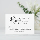 Elegant Calligrafie Script Monogram Bruiloft RSVP (Staand voorkant)