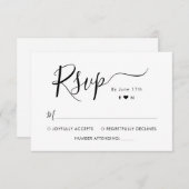 Elegant Calligrafie Script Monogram Bruiloft RSVP (Voorkant / Achterkant)