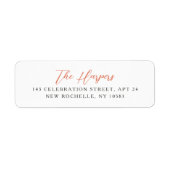 Elegant Calligrafie Script Persoonlijke naam Rood Etiket (Voorkant)