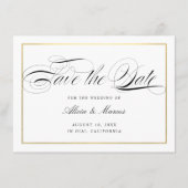 Elegant Calligrafie Script Save the Date Faux Gold Informatiekaartje (Voorkant)
