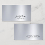 Elegant Calligrafie-script Silver look Plain Visitekaartje (Voorkant / Achterkant)