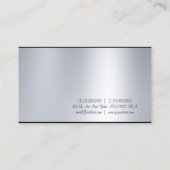 Elegant Calligrafie-script Silver look Plain Visitekaartje (Achterkant)