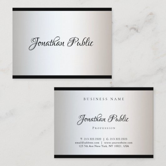 Elegant Calligrafie Script Simple Trendy Sjabloon Visitekaartje (Voorkant / Achterkant)