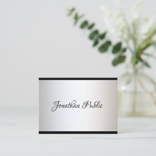 Elegant Calligrafie Script Simple Trendy Sjabloon Visitekaartje (Staand voorkant)