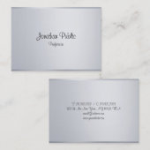 Elegant Calligrafie Script Sjabloon Modern Silver Visitekaartje (Voorkant / Achterkant)