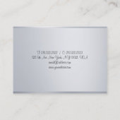 Elegant Calligrafie Script Sjabloon Modern Silver Visitekaartje (Achterkant)
