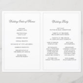 Elegant Calligrafie script vouded Wedding Program (Achterkant)