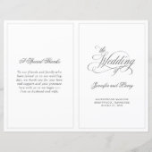 Elegant Calligrafie script vouded Wedding Program (Voorkant)