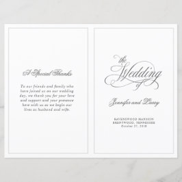 Elegant Calligrafie script vouded Wedding Program