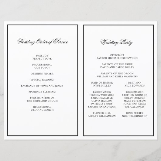 Elegant Calligrafie script vouded Wedding Program (Achterkant)