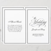 Elegant Calligrafie script vouded Wedding Program (Voorkant / Achterkant)