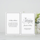 Elegant Calligrafie script vouded Wedding Program (Staand voorkant)