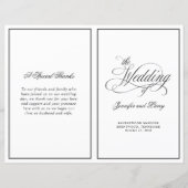 Elegant Calligrafie script vouded Wedding Program (Voorkant)