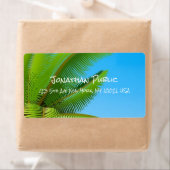 Elegant Calligrafie Sjabloon Modern Blue Sky Palms Etiket (Insitu)
