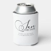 Elegant Calligrafie Sparen de Datum Witte Ca van h Blikjeskoeler (Blikje Achterkant)