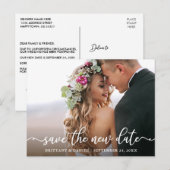 Elegant Calligrafie sparen de Nieuwe Foto van de D Briefkaart (Voorkant / Achterkant)