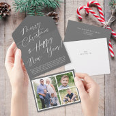 Elegant Calligrafie Traan Away Photo Holiday Card All In One Uitnodiging