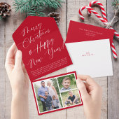 Elegant Calligrafie Traan Away Photo Holiday Card All In One Uitnodiging