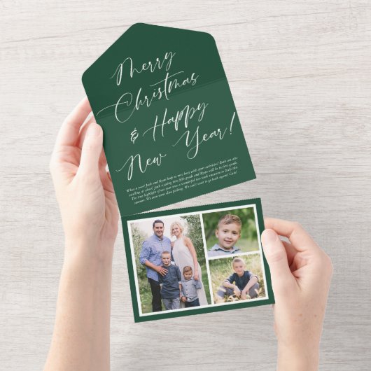 Elegant Calligrafie Traan Away Photo Holiday Card All In One Uitnodiging (Afscheurbaar)