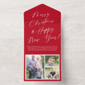 Elegant Calligrafie Traan Away Photo Holiday Card All In One Uitnodiging (Binnen)