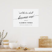 Elegant Calligrafie Two wordt één Welkome Poster (Keuken)