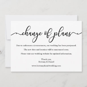 Elegant calligrafie verandering plannen Kaart brui